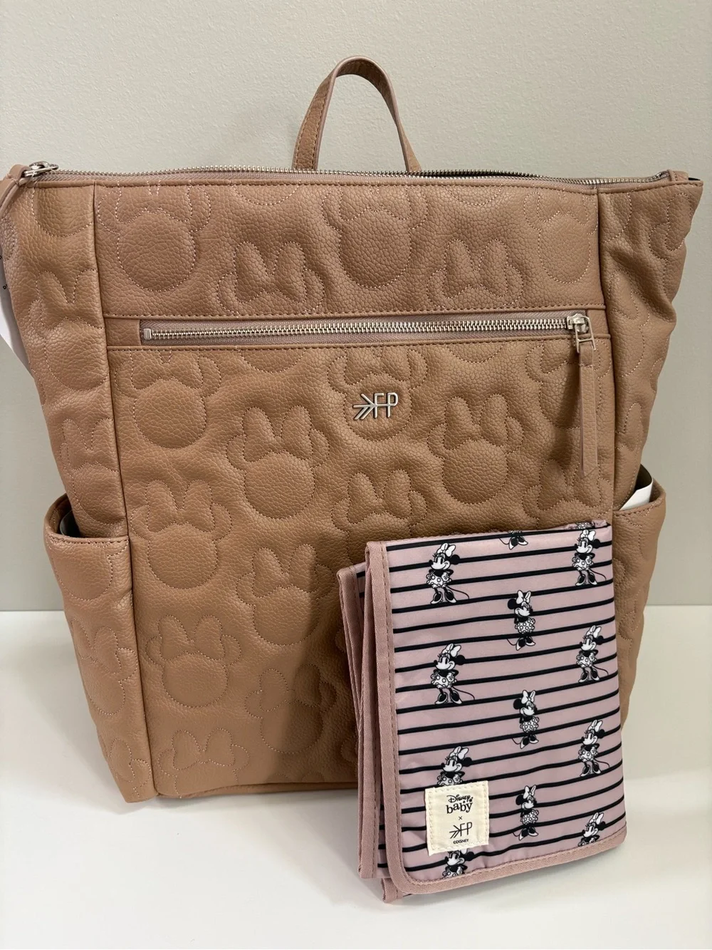 Freshly Picked Disney Baby Minnie Mouse Minimal Quilted Vegan Leather Diaper Bag